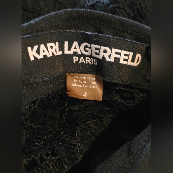 Karl Lagerfeld Paris Black Lace Sheath Dress 4 Elegant Cocktail Party - Picture 8 of 10